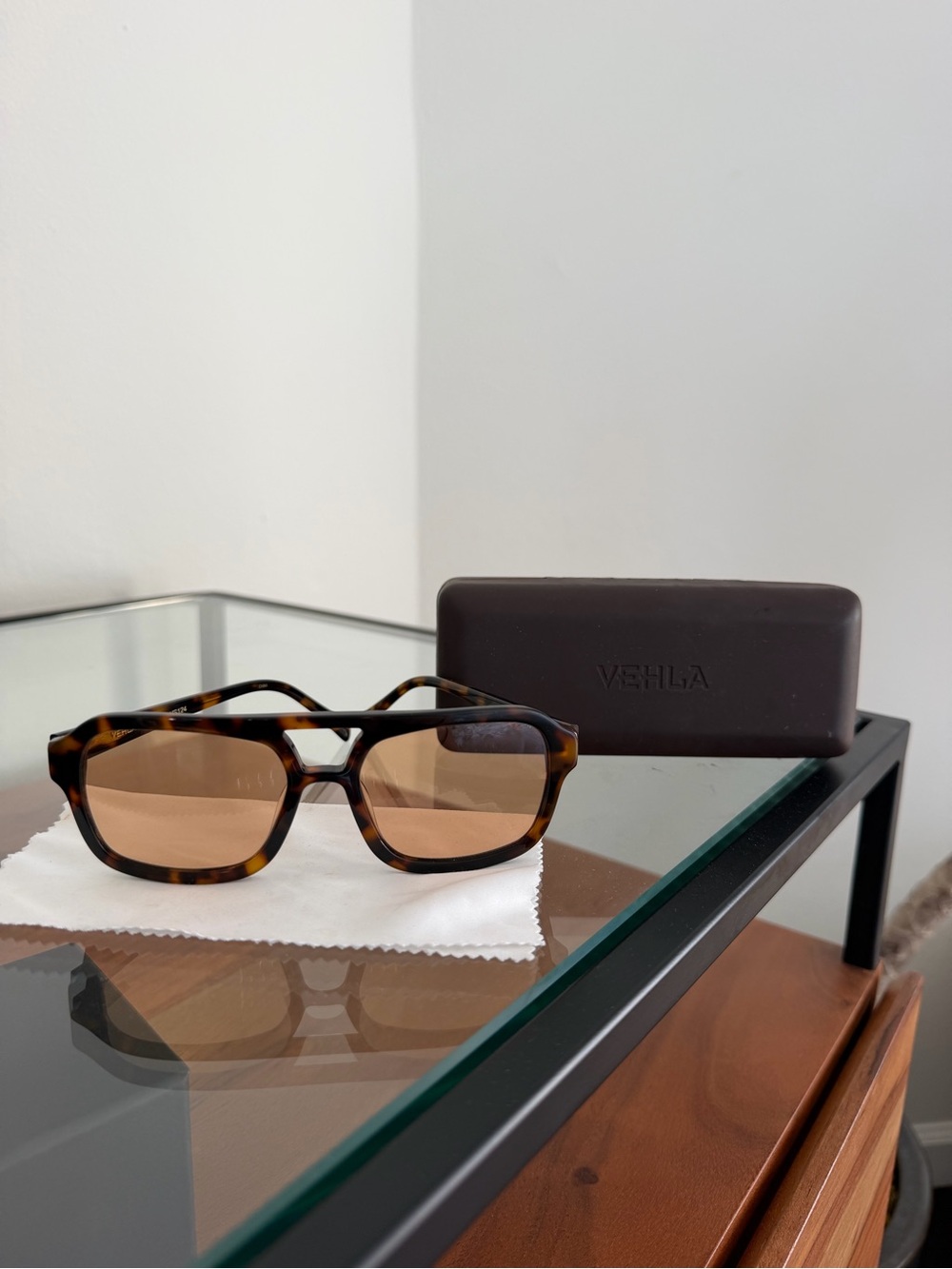 VESHLA Dixie Tortoiseshell Sunglasses with Brown Lenses